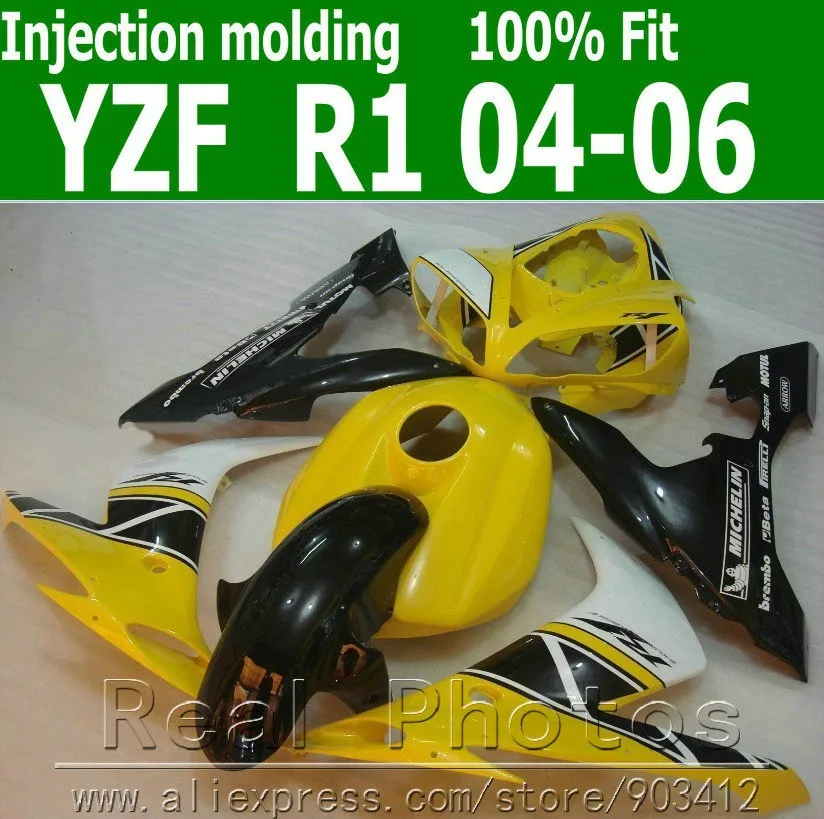 Бесплатная доставка комплект обтекателей для YAMAHA YZFR1 2004-2006 blue GO! Комплект 04 05 06 YZF R1