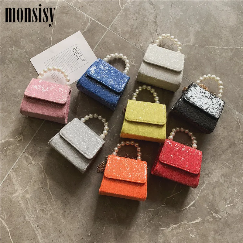 Monsisy/Новинка 2019 кошелек для монет девочек Блестящая Сумочка детская модная сумка