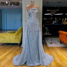 Средний Восток Блестящие Серебряные вечерние платья знаменитостей Vestido на заказ; Длинное Элегантное женское вечернее платье с блестками вечерние платья для выпускного вечера