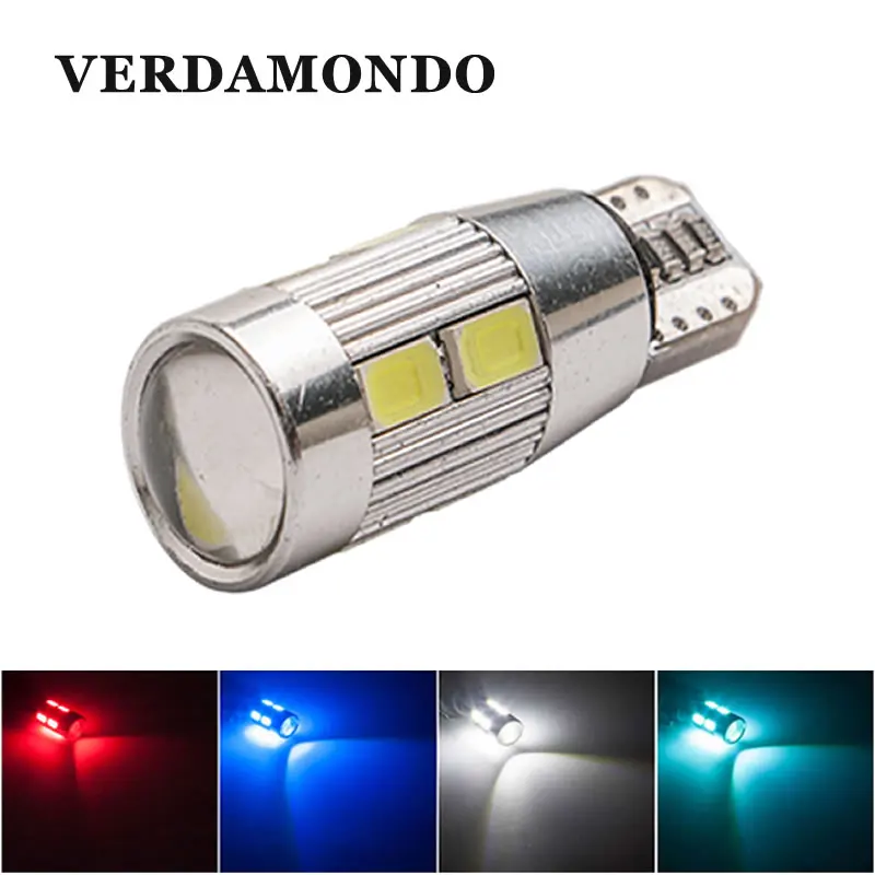 W5W светодиодный T10 10 SMD 5630 5730 автомобильные лампы 168 194 светильник поворота лампа