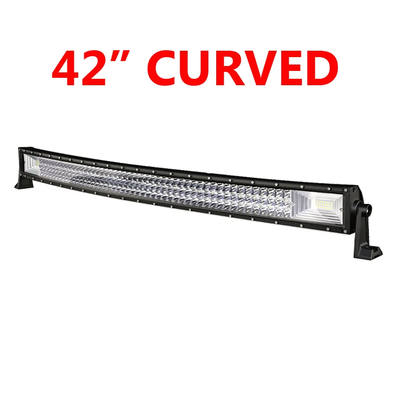 Oslamp 3 ряда 1" 20" 2" 34" 4" 50" прямой/изогнутый СВЕТОДИОДНЫЙ светильник бар 4x4 внедорожный светодиодный рабочий светильник 6000 К пятно+ Наводнение Combo Луч светодиодный бар - Цвет: 42 curved no wire