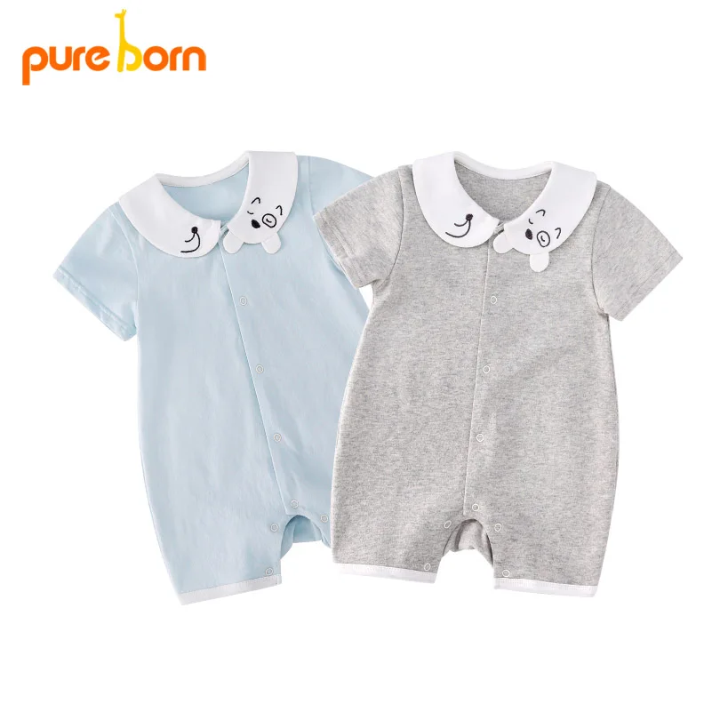 Pureborn детская одежда для маленьких девочек мальчиков комбинезон новорожденных