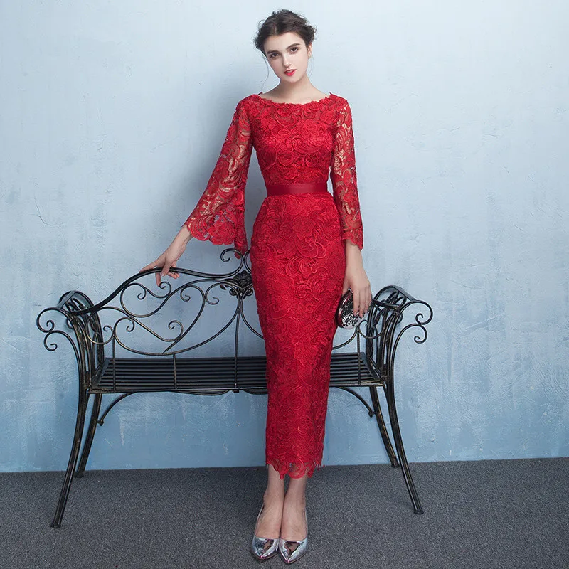 Robe De Soiree Русалка бургундское длинное вечернее платье Элегантное Длинное для