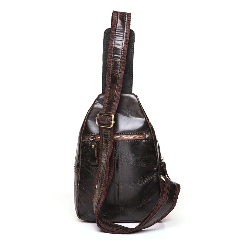 Натуральная кожа нагрудная сумка винтажная модная мужская сумка-слинг