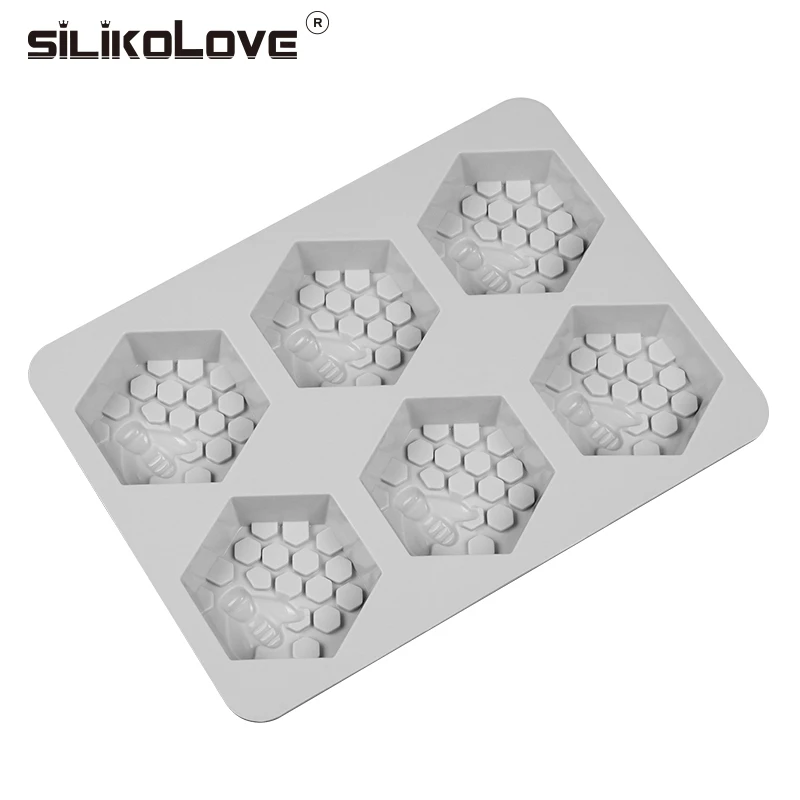 SILIKOLOVE силиконовая форма пчелиного мыла 6 полости легко сносить мыло ручной работы ремесло для Diy мыльница обеспечивает настраиваемый