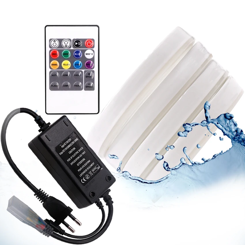RGB светодиодный неоновый светильник 220 В 5050 2835 120 s/m водонепроницаемый гибкий 1 м 5 10