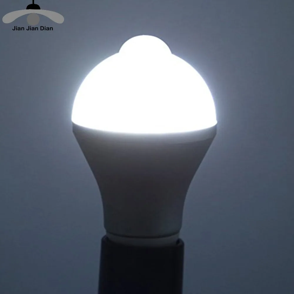 JJD E27 светодиодный PIR датчик движения лампа 10p 12p 18p 20p AC 110V/220V инфракрасный