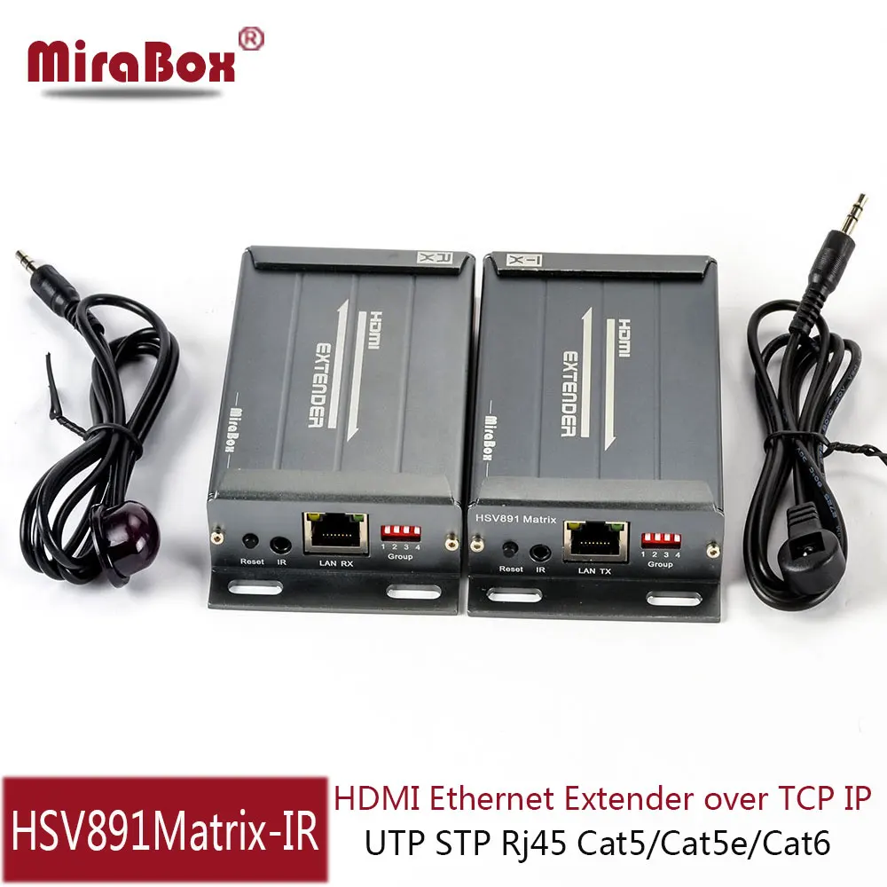 MiraBox 1080 p Cat5 матрицы HDMI удлинитель Поддержка ИК Управление 100 м 400ft 328ft через cat6 rj45 IP