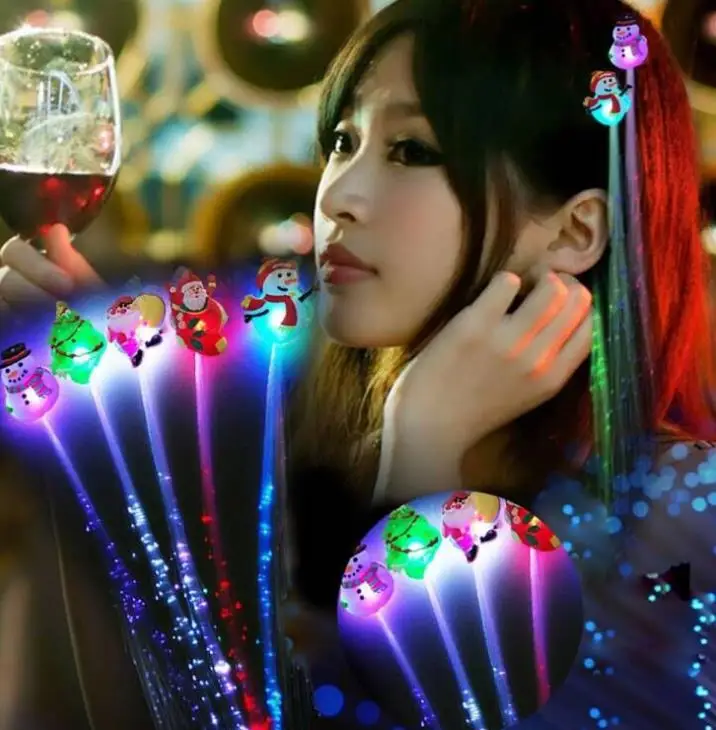 

Светодиодный светильник-излучающая волоконно-оптическая проволочная шпилька светящиеся шелковые косички Хэллоуин Рождество Вечеринка го...