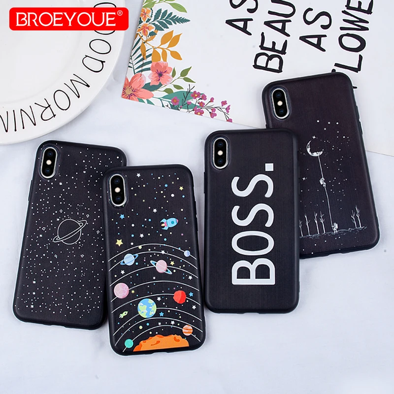 Чехол SE 5S 5 6 7 роскошный космический босс мягкий чехол для iphone 8 Plus X XS MAX XR Funda 6S