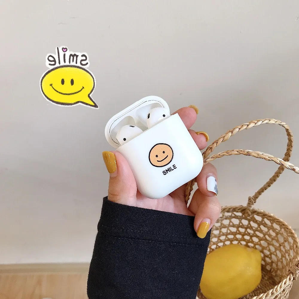 Чехол для AirPods с милым смайликом Мягкий силиконовый чехол Bluetooth беспроводной Чехол для наушников чехол для Airpods funda