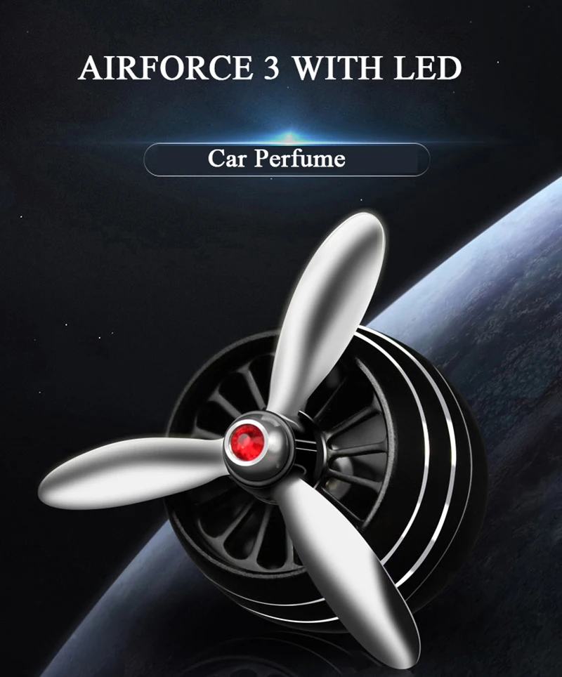 1 шт. воздушный парфюм для автомобиля Air Vent 3 вентилятора со светодиодными лампами