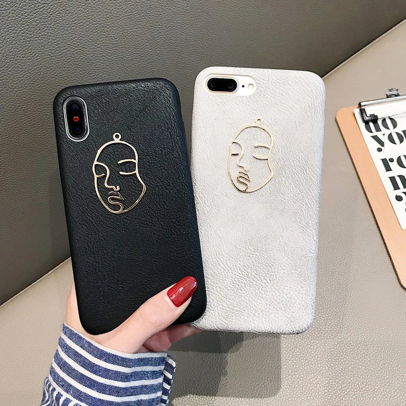 GlamPhone чехол простой кожаный металлический чехол для телефона для девочки для iPhone XS Max XS XR 8 8plus 7 7plus 6/6s Plus мягкая задняя крышка