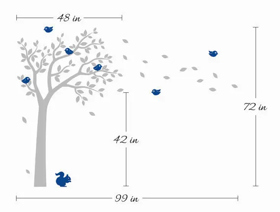 Наклейки на стену в детскую летнюю для мальчиков и девочек. На заказ дерево