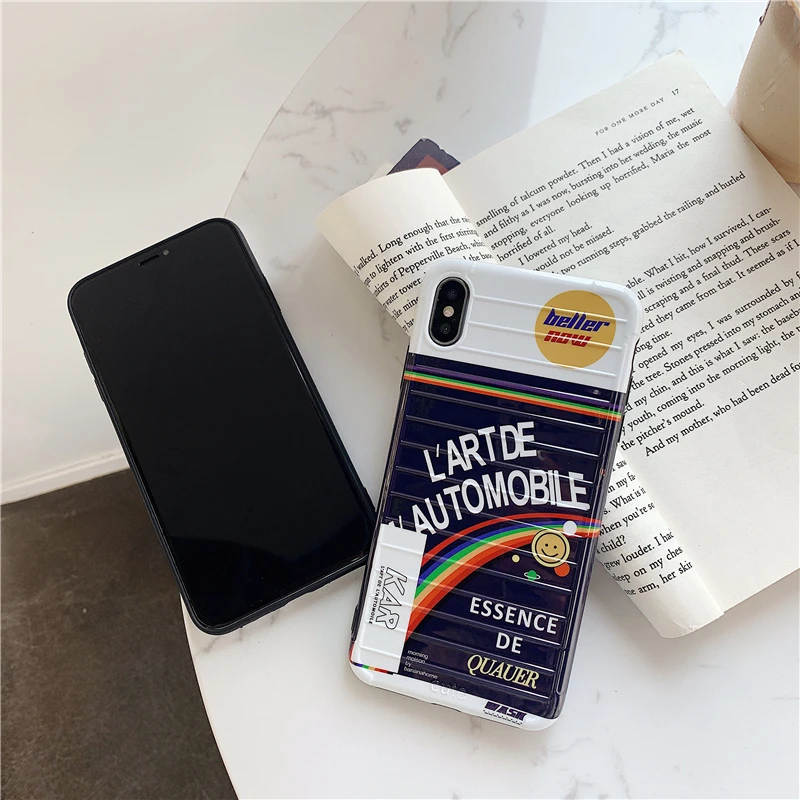 Милый чехол для мобильного телефона с радужным смайликом Apple iPhone 6 6s 7 8 Plus X защитой