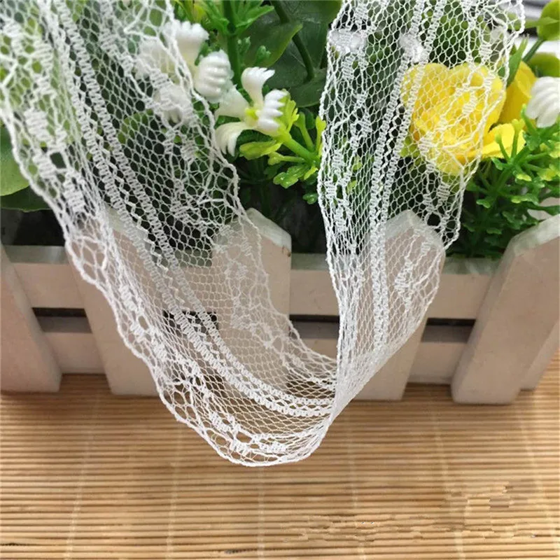 10 Meters 4cm White Polyester Strip Lace Edge Trim Ribbon Fabric Embroidered Applique Sewing Craft Crochet Wedding Dress Clothes | Дом и сад