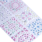 24 листапартия наклейки для ногтей 24 дизайна цветок розыузор бабочки 3D наклейки для ногтей Переводные картинки для ногтей NTL-17 #