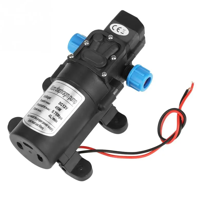 DC 12V Водяной насос 45W микро мембранный самовсасывающий bomba низкий уровень шума