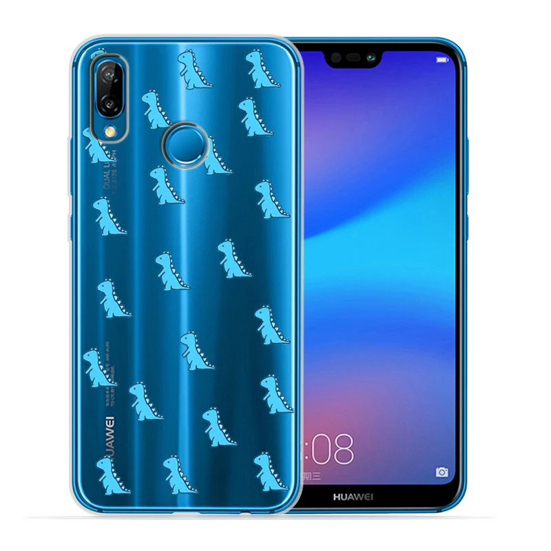 Чехол с динозавром для телефона Huawei P30 Lite Pro P20 P8Lite P9Lite 2017 P Smart мягкий прозрачный