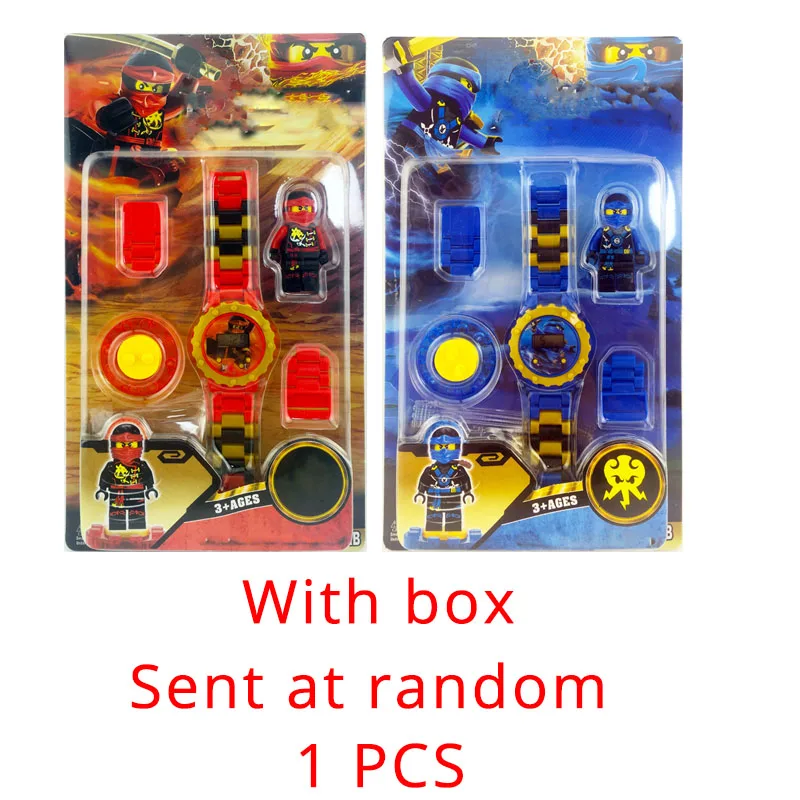 RZ 1 Pcs random box JOYROX строительные блоки Человек-паук Эльза детские часы вращающийся циферблат мультфильм детские часы для мальчиков девочек студентов DIY детские часы Reloj - Цвет: RZ 1 Pcs random box