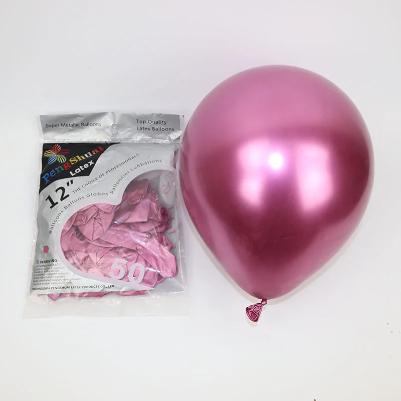 Rose 10 шт., 12 дюймов, латексные, хромированные, золотые, серебряные, для свадьбы, для детского душа, для дня рождения, карнавала, вечерние, декоративные металлические шары, поставки, гелиевые сувениры - Цвет: Rose