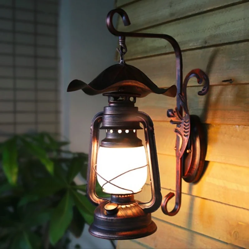 Ретро творческий ручной Железный стеклянный светильник светодиодный E27