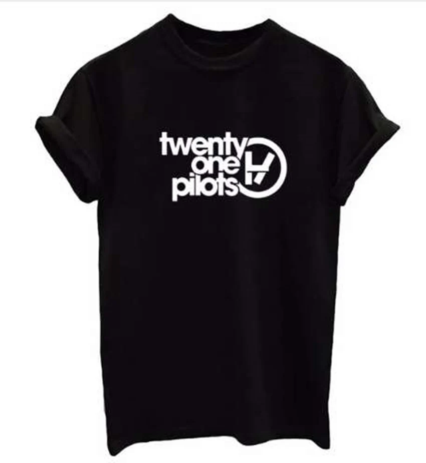 Женская футболка с надписью Tweenty One Pilots летняя повседневная геометрическим