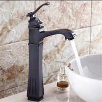 bathroom basin faucet brass sink mixer tap hot cold faucet single handle deck mounted black oil brushed lavatory crane tap