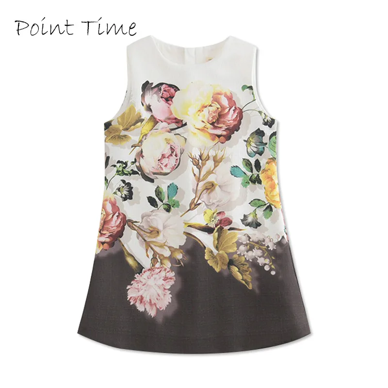 

Summer Baby Girl Dress Floral Printing Flower Princess Dress Girls Dress Comfortable Sleeveless Children's Costume