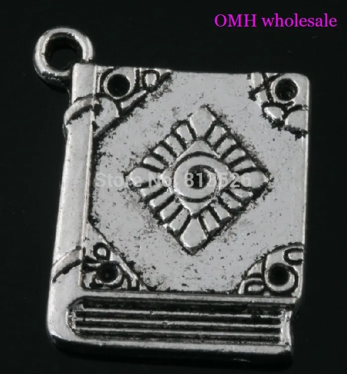 OMH ювелирные аксессуары оптом 32 шт. Подвеска из тибетского серебра-Книга подвески