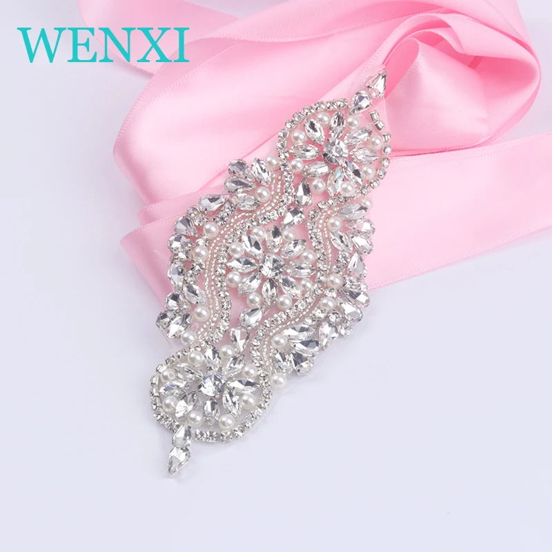 WENXI Craft (5 шт.) оптовая продажа серебряных жемчужин Стразы Аппликации шитье на