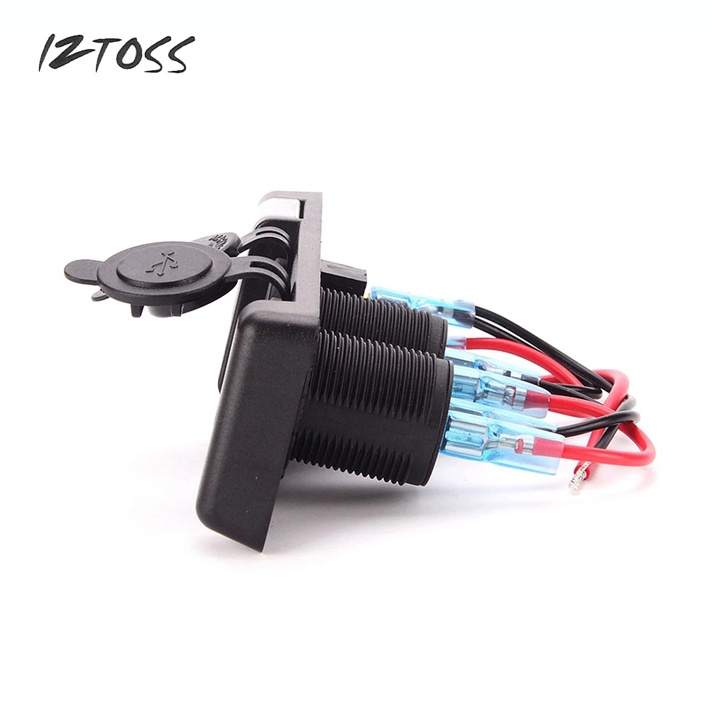 IZTOSS Авто прикуриватели Мощность разъем 12 В водить автомобиль розетка с двойной usb