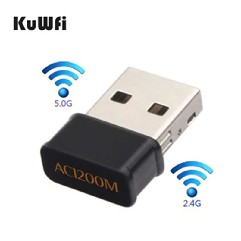 KuWfi 1200 Мбит/с USB Wifi Адаптерная сетевая карта двухдиапазонный адаптер 2 4G/5 8G антенна
