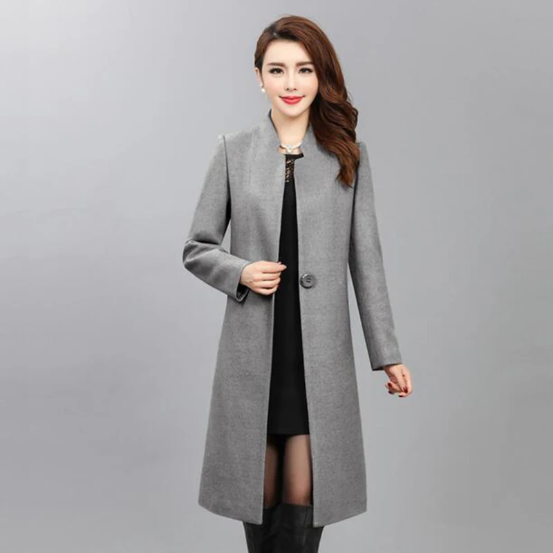Осенне-зимнее шерстяное пальто для женщин среднего возраста красивое новое