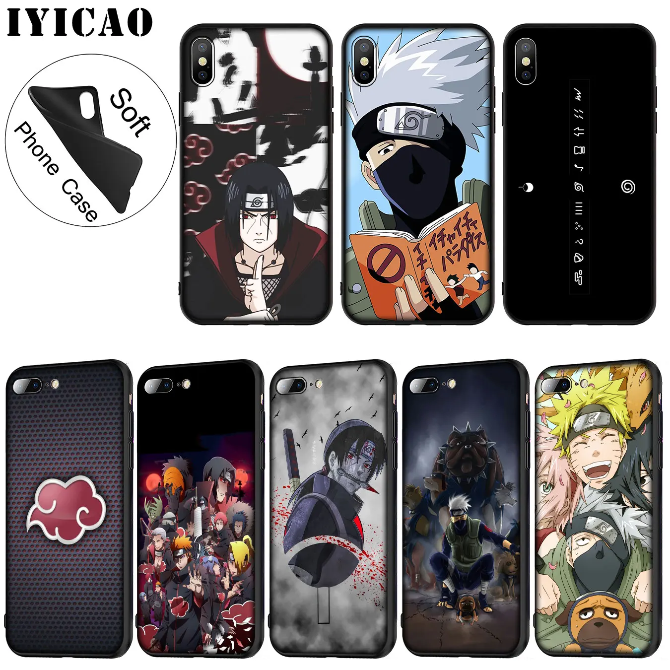 IYICAO NARUTO Hatake Kakashi Мягкий силиконовый чехол для телефона iPhone XR X XS 11 Pro Max 6 6S 7 8 Plus 5 5S SE