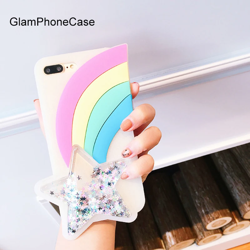 Чехол для Apple iPhone 6S 6 7 8 Plus GlamPhoneCase прозрачный золотой блестящий чехол с