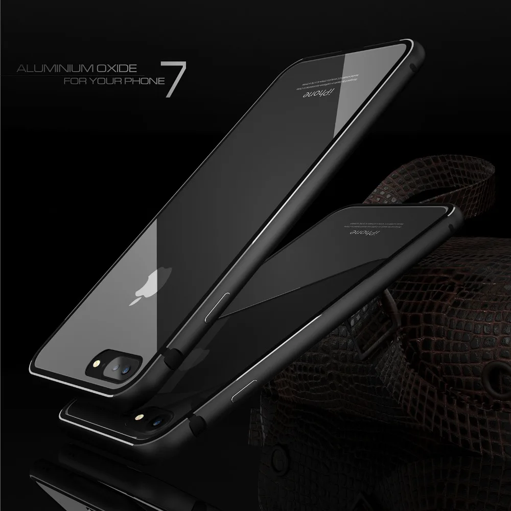 Luxury Gold Edge + Hard Clear Case For Iphone 6 6S 8 Plus Metal iPhone 7 Neo Aluminum TPU PC Hybrid Back Cover |