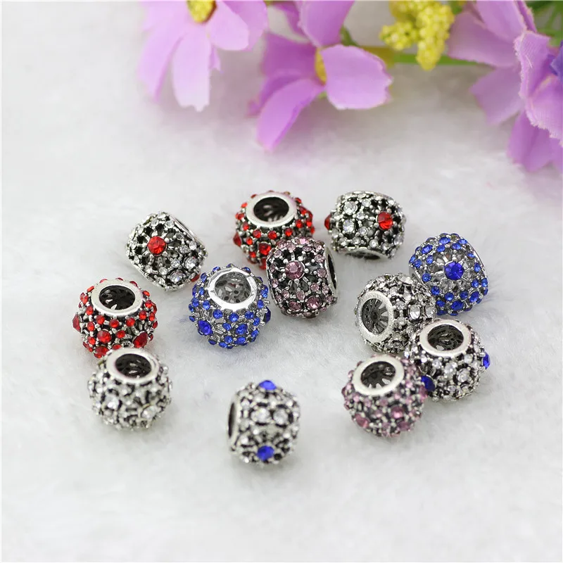 6 цветов Новые покрытые бусинки подвески для женщин с полностью кристально