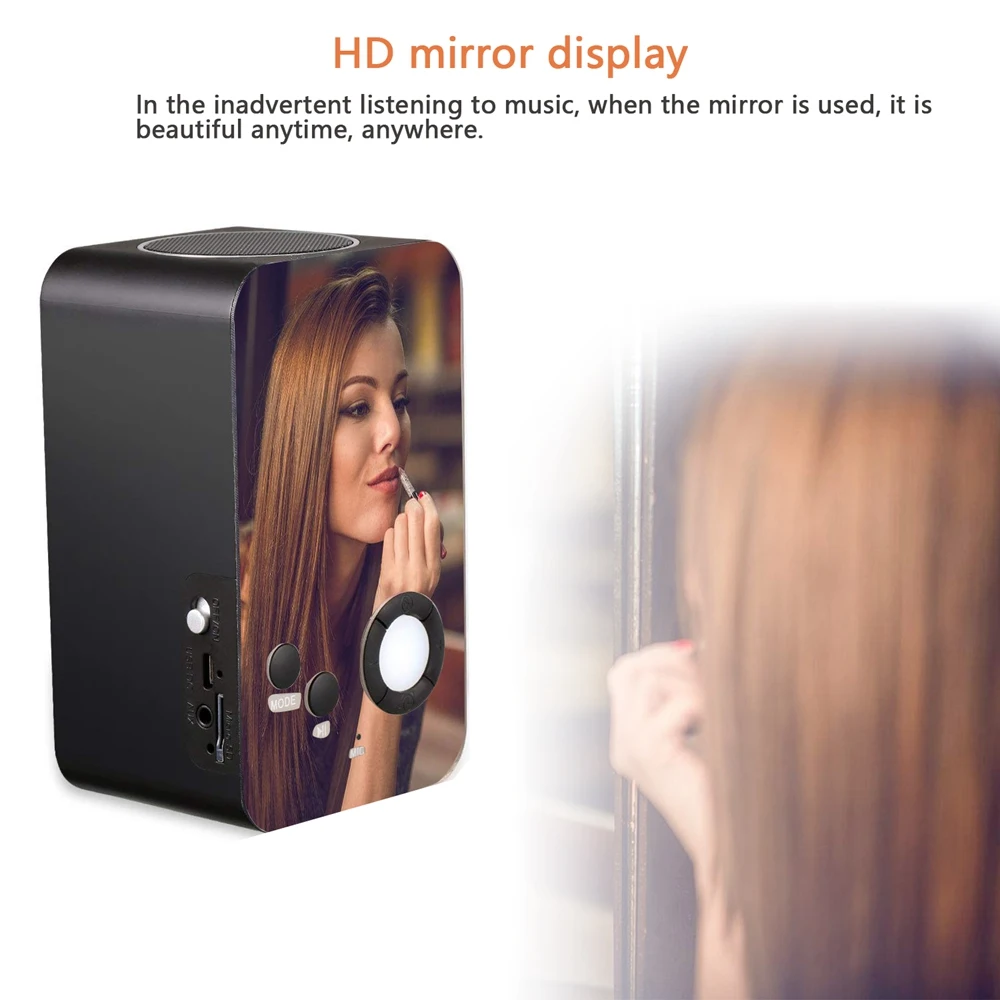 Мини Bluetooth динамик с FM ночным светом LED макияж зеркало функциональная поддержка AUX