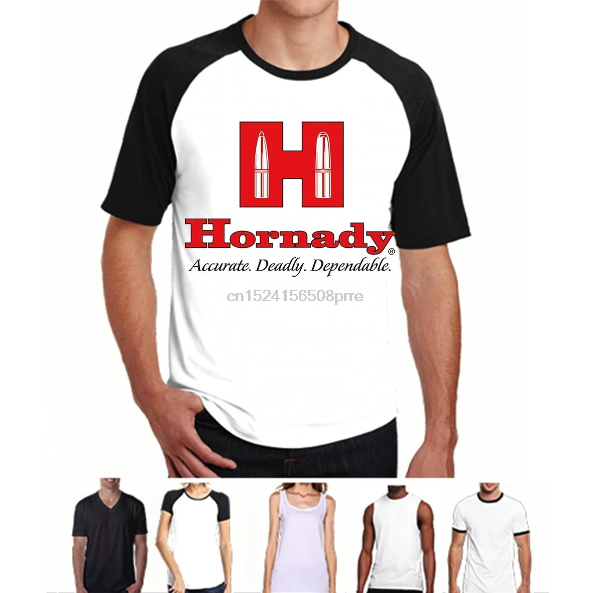 Забавная Мужская футболка белая футболки черная Hornady Acurate Deadly Dependable Logo Новая мода