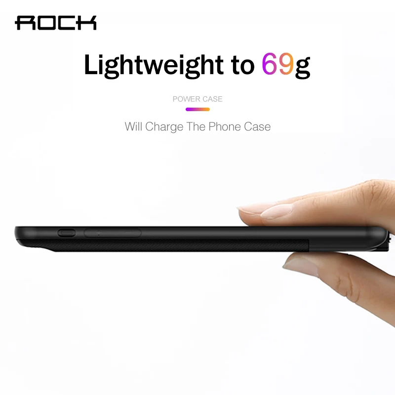 ROCK для iphone 7 корпус батареи 2500 мАч Внешний Аккумулятор Чехол Ультра тонкий
