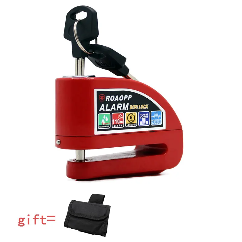 R Lock bag Nuoxintr 110дб мотоциклетная сигнализация замок мотоцикл Противоугонная сигнализация колеса дисковый тормоз Безопасность Сирена замок для Harley YAMAHA - Цвет: R Lock bag
