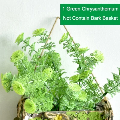Chrysanthemum Only 1 шт., настенный подвесной слой, натуральная деревянная корзина из коры, искусственные цветы, роза, лаванда, Подсолнух, украшение для дома, магазин, искусственный цветок - Цвет: Chrysanthemum Only