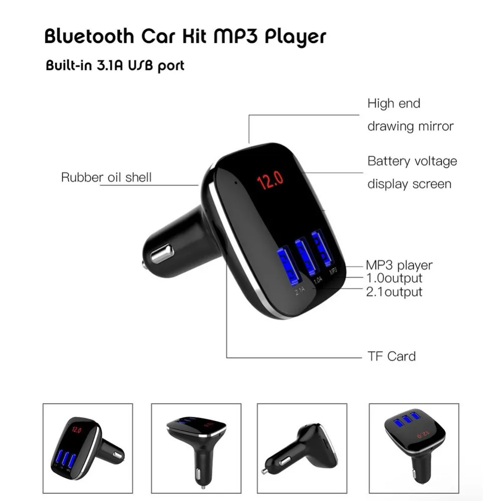 Bluetooth V8 автомобильный комплект MP3 плеер FM передатчик беспроводной радиоадаптер