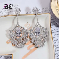 be 8 new aaa cubic zircon wedding drop earrings women fashion jewelry brincos party gifts water drop design mujer moda e761
