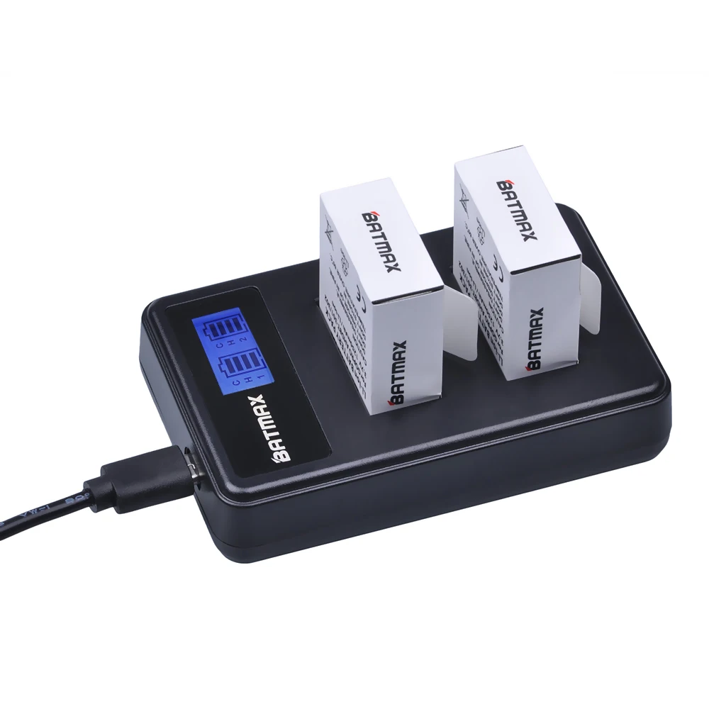 Аккумуляторные батарейки и зарядное устройство с двумя USB портами ЖК дисплеем