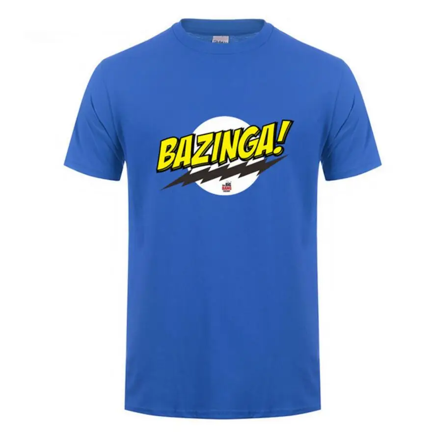 Мужская хлопковая футболка с коротким рукавом Bazinga Футболка принтом Теория