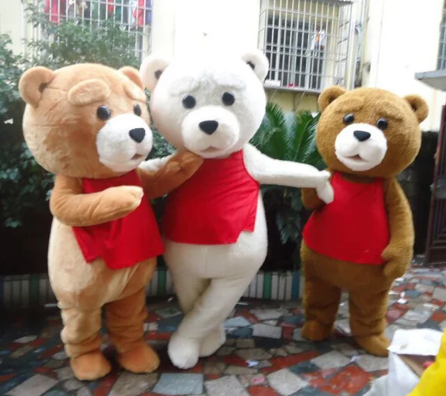 

Hot Sale Tedy Costume Adult Fur Teddy Bear Mascot Costume Free Shipping Fancy Dress doll
