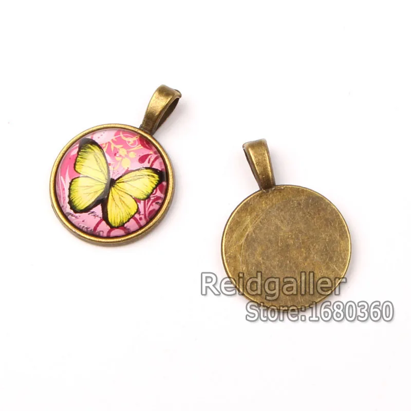 

20pcs/lot Pendant Cabochon Base 20mm Round inner size blank jewelry settings for necklace