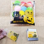 7*7 см, пакеты для подарков в виде желтой тыквы на Хэллоуин, пластиковые прозрачные пакеты сделай сам для конфет, печенья, празднования дня рождения, пакет для творчества, пакеты для упаковки трюков или подарков